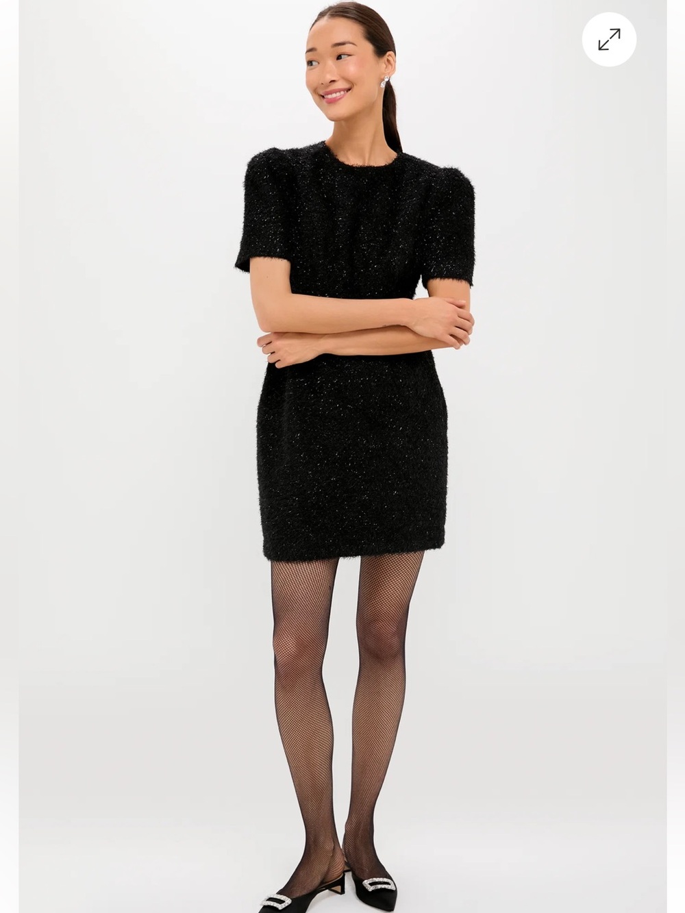 NWT Tuckernuck Black and Silver Tinsel Corrine dress holiday size 4